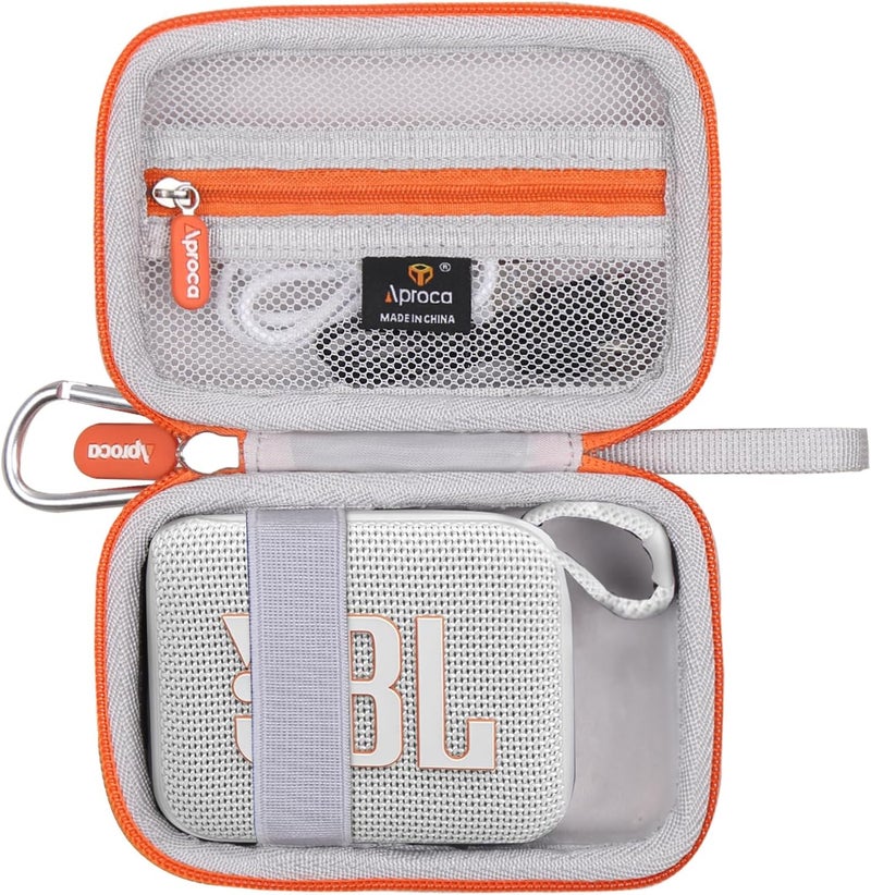 Aproca Case Compatible with JBL Go 4 / Go 3 Ultra-Portable Waterproof Dustproof Bluetooth Speaker, Portable Storage Bag for Accessories -White (Case Only) - Image 1